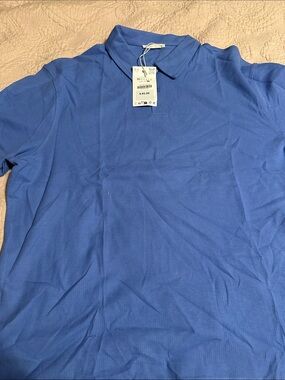 Zara Men's Royal Blue Polo Shirt